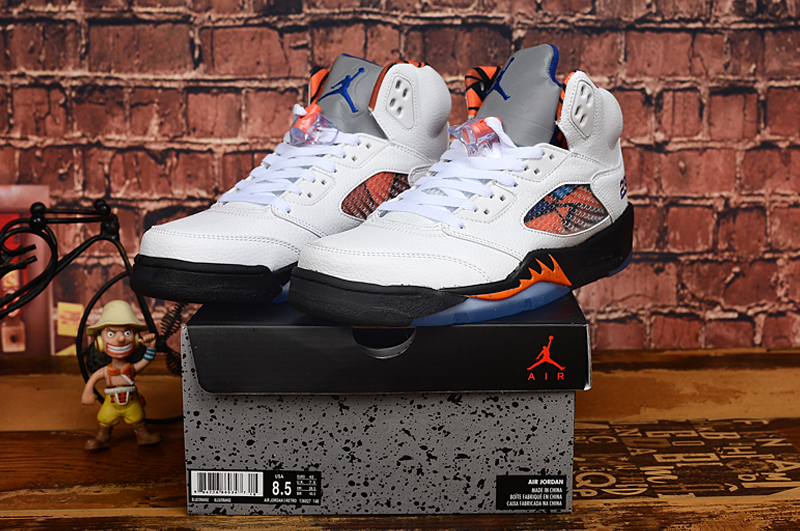 New Jordan 5 White Orange Black - Click Image to Close